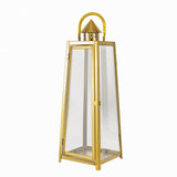 22inch Gold Cone Top Stainless Steel Candle Lantern Centerpiece Outdoor Metal Patio Lantern