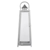Silver Cone Top Stainless Steel Candle Lantern Centerpiece Outdoor Metal Patio Lantern#whtbkgd