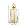 15inch Gold Cone Top Stainless Steel Candle Lantern Centerpiece Outdoor Metal Patio Lantern