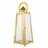 15inch Gold Cone Top Stainless Steel Candle Lantern Centerpiece Outdoor Metal Patio Lantern