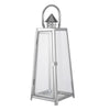 15inch Silver Cone Top Stainless Steel Candle Lantern Centerpiece Outdoor Metal Patio Lantern