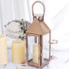 Blush/Rose Gold Crown Top Stainless Steel Candle Lantern Centerpiece Outdoor Metal Patio Lantern