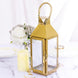 14inch Gold Crown Top Stainless Steel Candle Lantern Centerpiece Outdoor Metal Patio Lantern