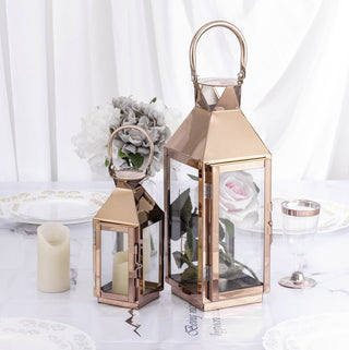 Elegant Rose Gold Candle Lantern for Any Occasion