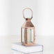 Blush/Rose Gold Crown Top Stainless Steel Candle Lantern Centerpiece Outdoor Metal Patio Lantern