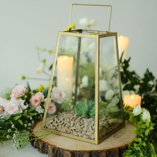 Add Warmth and Elegance with Our Gold Metal Candle Lantern