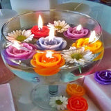 4 Pack | 2.5inch Blush Rose Flower Floating Candles, Wedding Vase Fillers