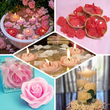 4 Pack | 2.5inch Rose Gold Rose Flower Floating Candles, Wedding Vase Fillers