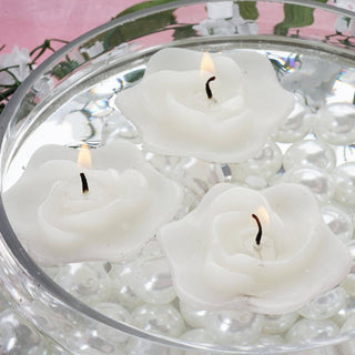 Add Elegance to Your Event with 2.5" White Rose Flower Floating Candles