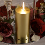 6inches Metallic Gold Dripless Unscented Pillar Candle, Long Lasting Candle