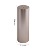 9inches Blush/Rose Gold Dripless Unscented Pillar Candle, Long Lasting Candle