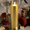 9inch Metallic Gold Dripless Unscented Pillar Candle, Long Lasting Candle