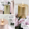 3inch Blush/Rose Gold Dripless Unscented Pillar Candle, Long Lasting Candle