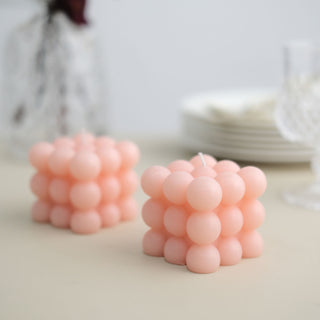 Create a Memorable Atmosphere with Blush Bubble Cube Candles