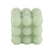 Sage Green Bubble Cube Long Burning Paraffin Wax Candle Set, Unscented Pillar Candle Gift#whtbkgd