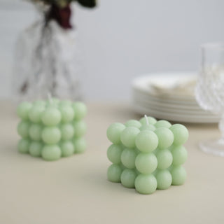 Create a Serene Atmosphere with Sage Green Bubble Cube Candles