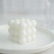 White Bubble Cube Long Burning Paraffin Wax Candle Set, Unscented Decorative Pillar Candle Gift