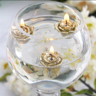 Add Elegance to Your Event with Gold Mini Rose Flower Floating Candles