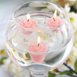 Add Elegance with Pink Mini Rose Flower Floating Candles