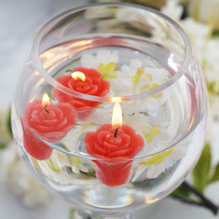Add a Touch of Romance with Red Mini Rose Flower Floating Candles