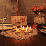 9 Pack | Metallic Blush/Rose Gold Tealight Candles, Unscented Dripless Wax - Textured Design