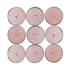 9 Pack | Metallic Blush/Rose Gold Tealight Candles, Unscented Dripless Wax - Textured Design#whtbkgd