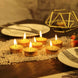 9 Pack | Metallic Gold Tealight Candles, Unscented Dripless Wax - Textured Design