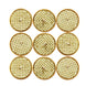 9 Pack | Metallic Gold Tealight Candles, Unscented Dripless Wax - Textured Design#whtbkgd