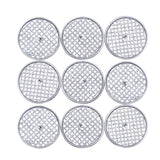 9 Pack | Metallic Silver Tealight Candles, Unscented Dripless Wax - Textured Design#whtbkgd