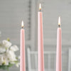 12 Pack | Blush / Rose Gold 10inch Premium Wax Taper Candles, Unscented Candles