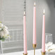 12 Pack | Blush / Rose Gold 10inch Premium Wax Taper Candles, Unscented Candles