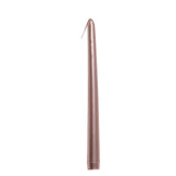12 Pack | Metallic Rose Gold 10inches Premium Wax Taper Candles, Unscented Candles