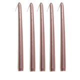 12 Pack | Metallic Rose Gold 10inches Premium Wax Taper Candles, Unscented Candles#whtbkgd