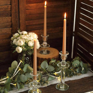 Beige Premium Wax Taper Candles for Festive Radiance and Divine Luminosity