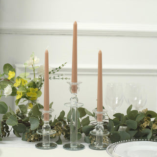 Beige Premium Wax Taper Candles for Elegant and Whimsical Events