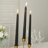 12 Pack | Black 10inch Premium Wax Taper Candles, Unscented Candles