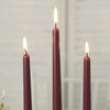 12 Pack | Burgundy 10inch Premium Wax Taper Candles, Unscented Candles