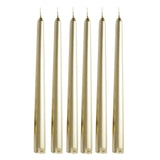 12 Pack | Metallic Gold 10inches Premium Wax Taper Candles, Unscented Candles#whtbkgd