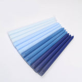12 Pack | 10inch Mixed Blue Premium Wax Taper Candles, Unscented Candles