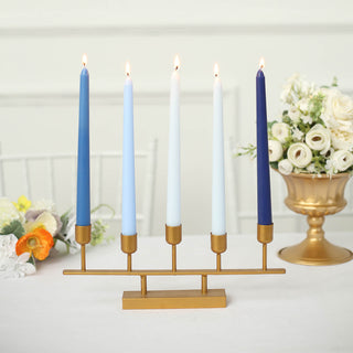 Versatile and Stylish: 10" Mixed Blue Premium Wax Taper Candles