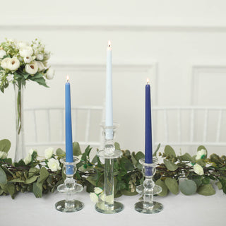 Elegant and Serene: 10" Mixed Blue Premium Wax Taper Candles
