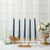 12 Pack | 10inch Navy Blue Premium Wax Taper Candles, Unscented Candles