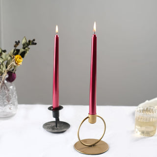 Enhance Your Event Decor with Unscented Metallic Red Taper Candles
