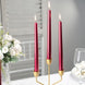 12 Pack | Metallic Red 10inch Premium Wax Taper Candles, Unscented Candles