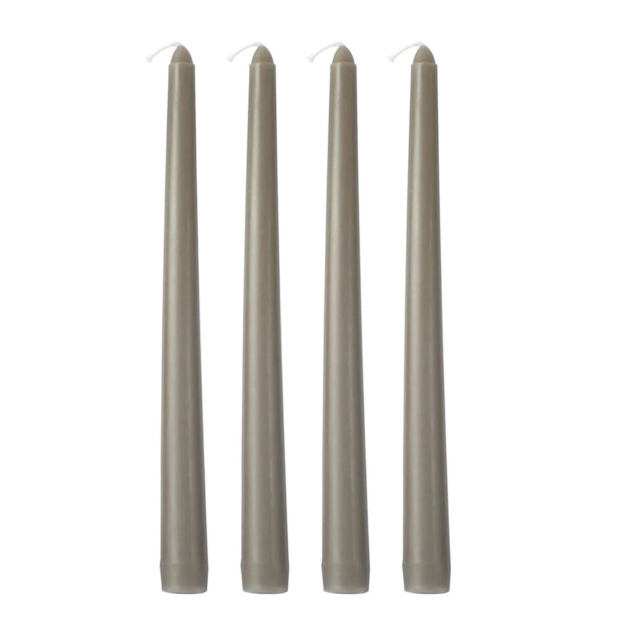 12 Pack | 10inch Taupe Premium Wax Taper Candles, Unscented Candles#whtbkgd