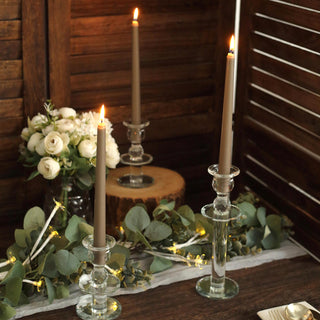 Illuminate Your Space with Taupe Taper Candles