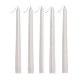 12 Pack | Metallic Pearl White 10inch Premium Wax Taper Candles, Unscented Candles