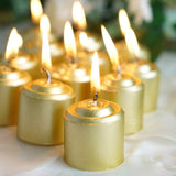 12 Pack | 1.5inch Gold Dripless Unscented Wax Votive Candles, Long Lasting Burn Real Wax