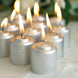 12 Pack | 1.5inch Silver Dripless Unscented Wax Votive Candles, Long Lasting Burn Real Wax