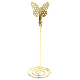 5 Pack | Gold Metal 5" Butterfly Card Holder Stands, Table Number Stands, Wedding Table Menu Clips#whtbkgd